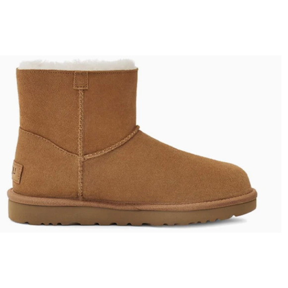 NEW UGG Mini Bailey Logo Strap Boots Chestnut Size 10 Women's Fur 1123621 - Picture 5 of 9